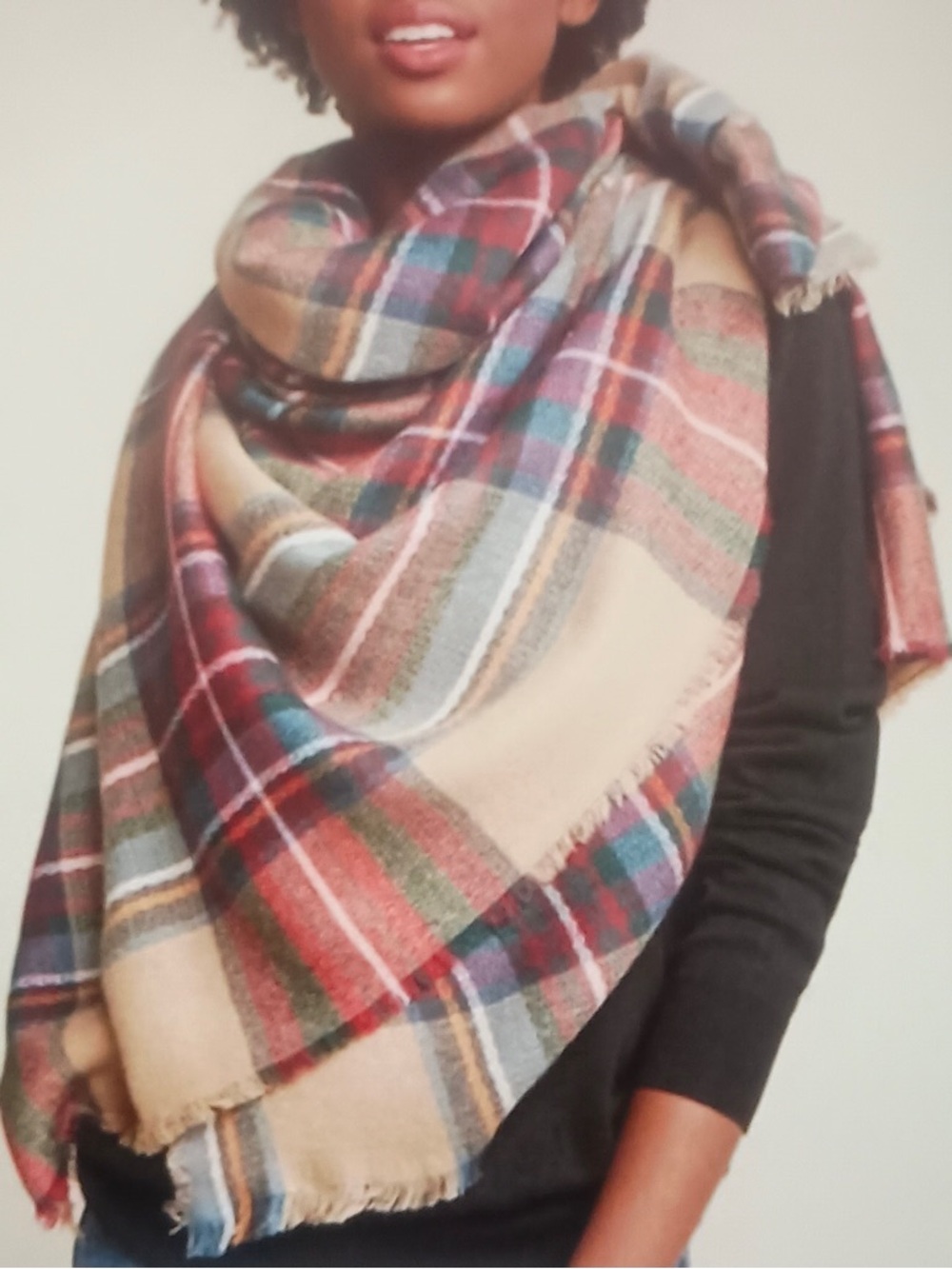ModCloth Oversized Tartan Plaid Blanket Scarf NWT